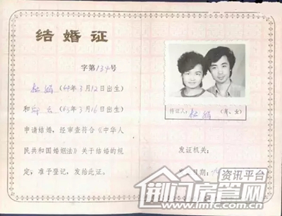 80年代结婚证