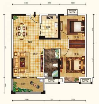 中国铁建公园3326户型