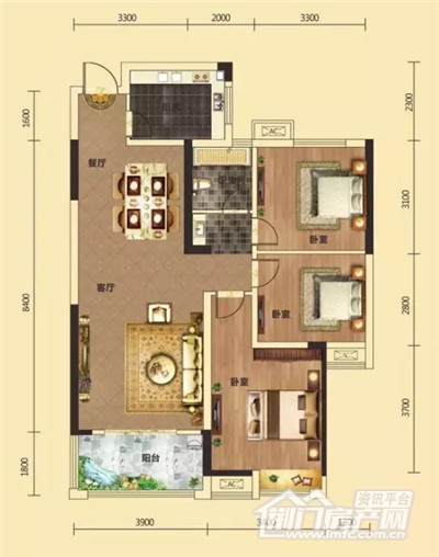 中国铁建·公园3326户型图.jpg